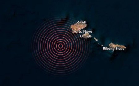 SISMO OCEÂNICO  DE MAGNITUDE 5.3 FEZ TREMER CABO VERDE NA MADRUGADA DESTA QUINTA-FEIRA
