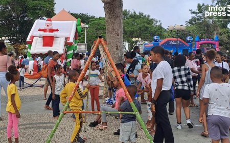 Brava: Children from all over the island gather at Praça Eugénio Tavares to celebrate June 1st