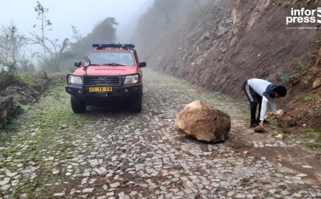 Brava: Queda de pedras e desabamento de muro de protecção são primeiras marcas da chuva