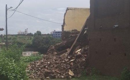 Estádio Aquiles de Oliveira sofre desabamento na estrutura externa, mas preparativos para provas regionais continuam